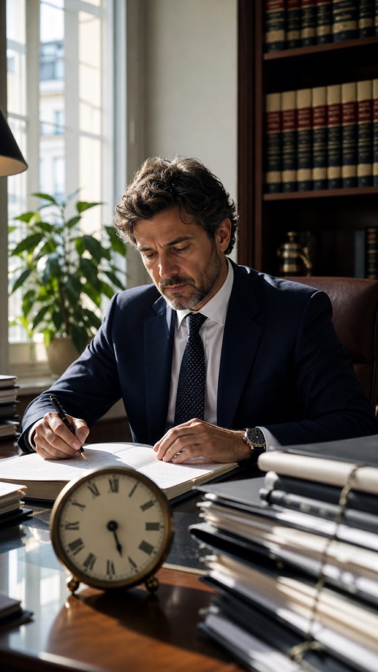 Avvocato che registra il tempo dedicato a una pratica
