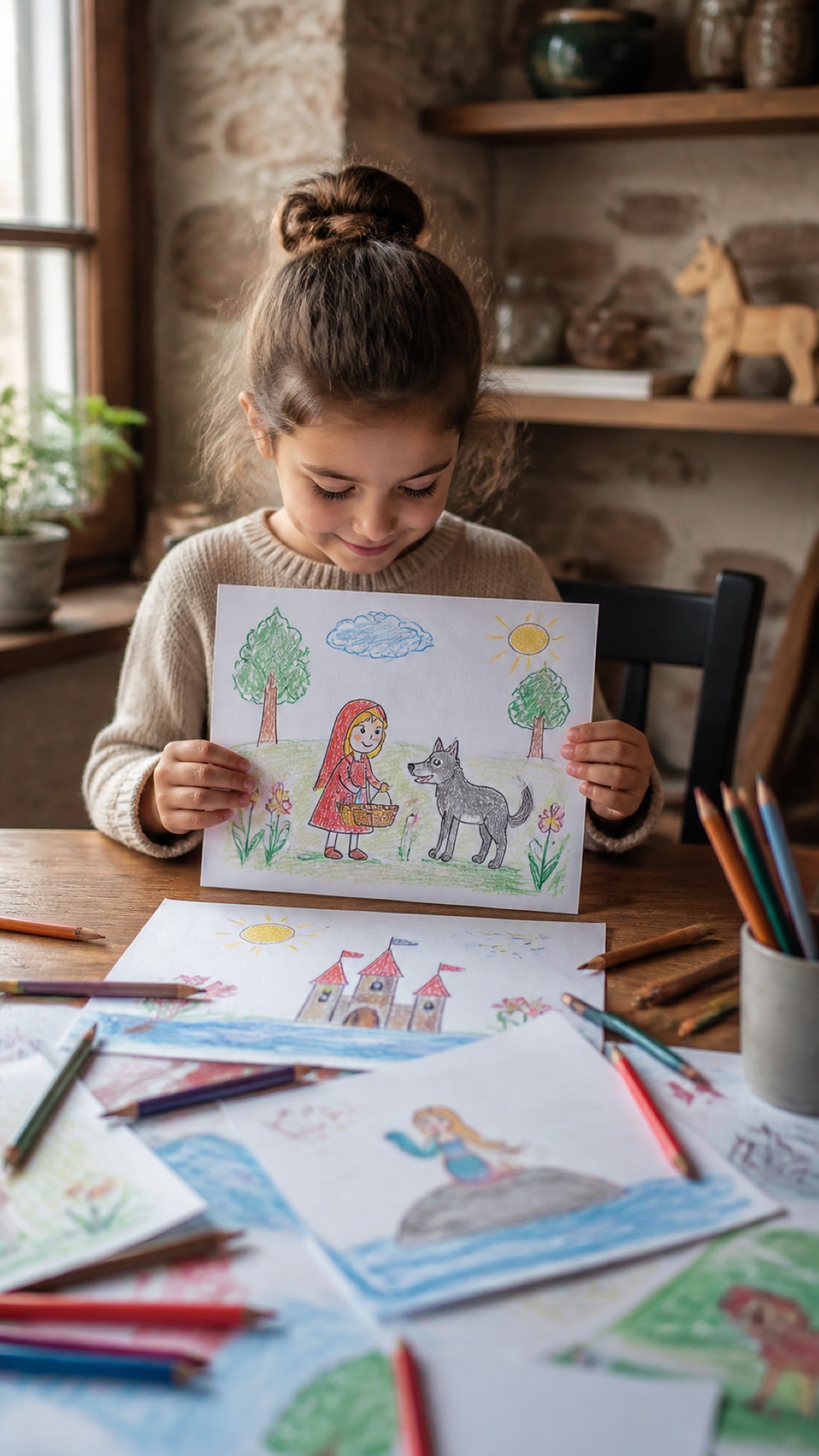 Disegni dei bambini per le favole di 9 storie