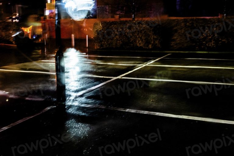 Empty parking lot after the rain