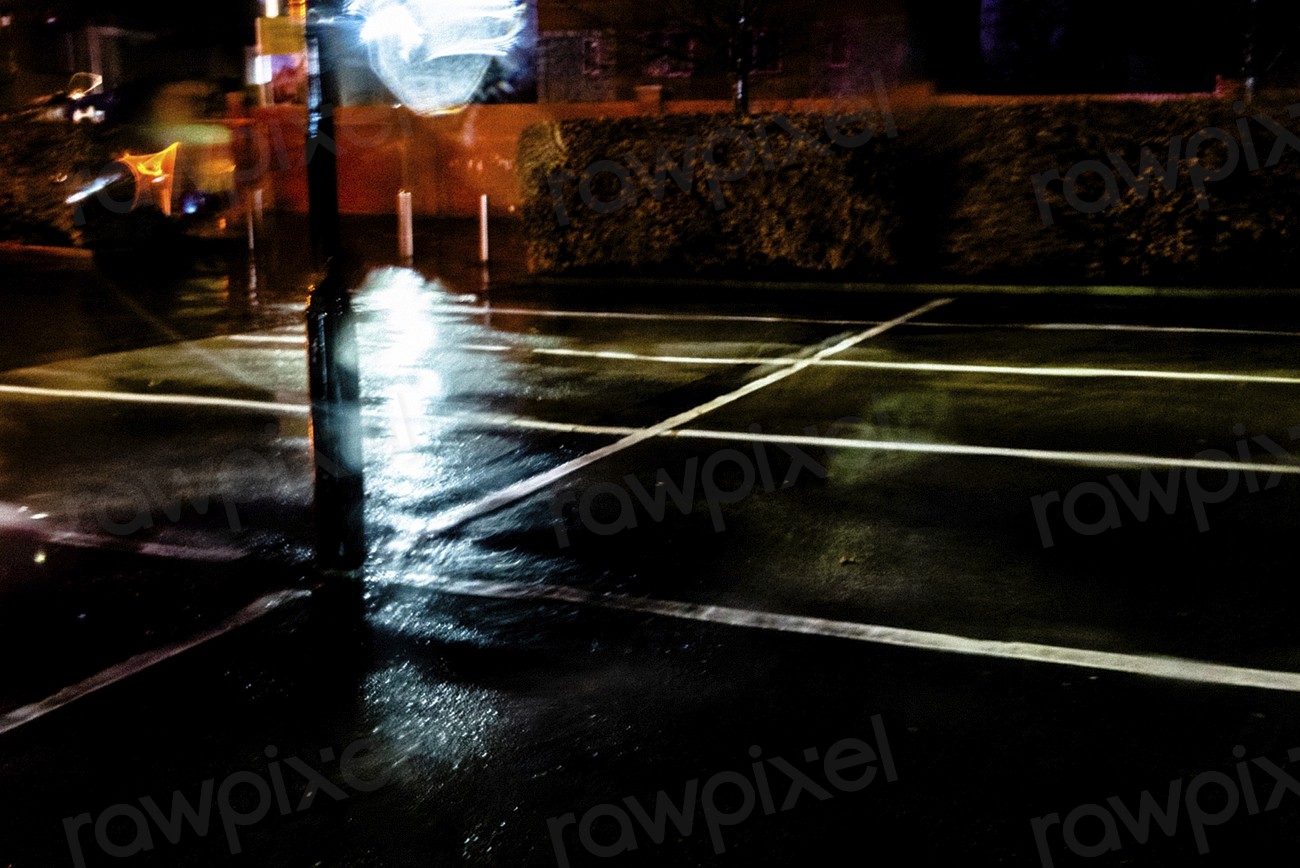 Empty parking lot after the rain