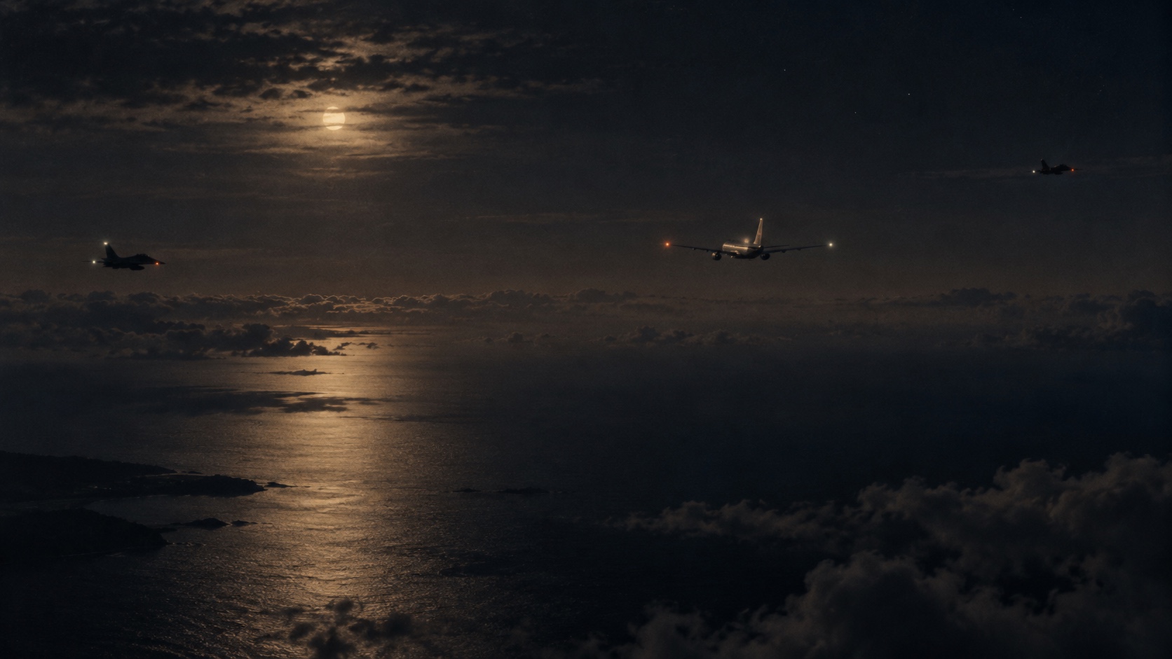 scenario aereo notturno