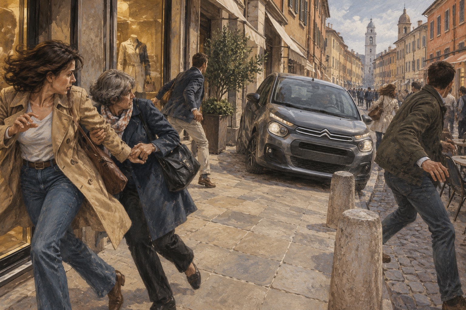 modena auto sul marciapiede