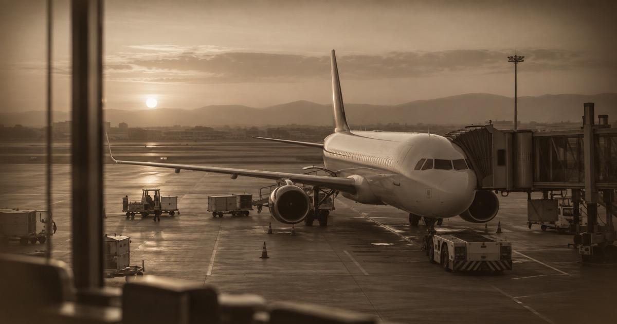 piazzale aeroportuale prima del volo